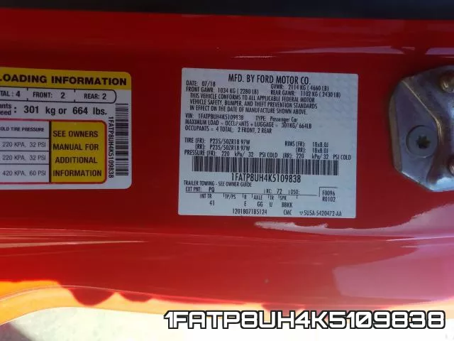 1FATP8UH4K5109838 фото 2