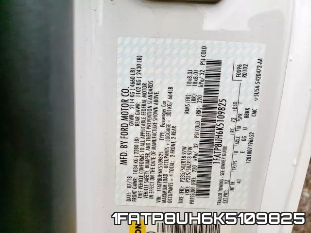 1FATP8UH6K5109825 фото 2
