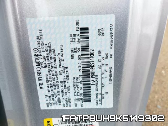 1FATP8UH9K5149302 фото 2