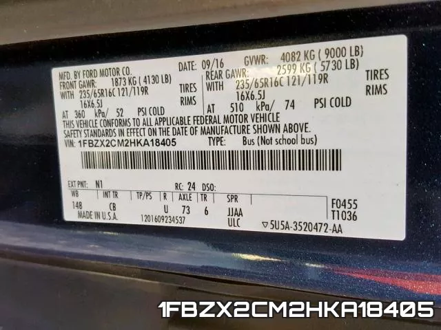 1FBZX2CM2HKA18405 фото 2