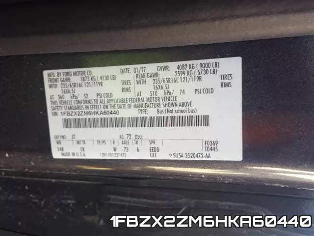 1FBZX2ZM6HKA60440 фото 2