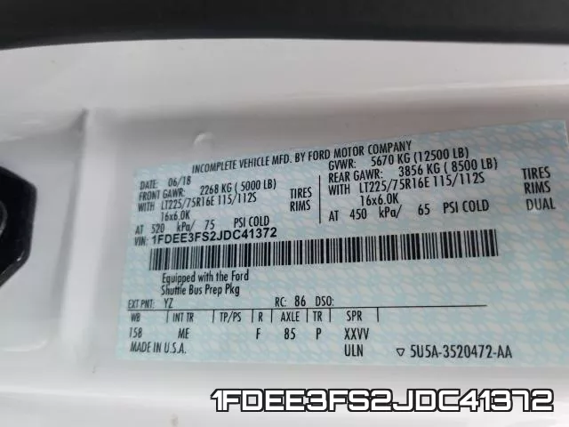 1FDEE3FS2JDC41372 фото 2
