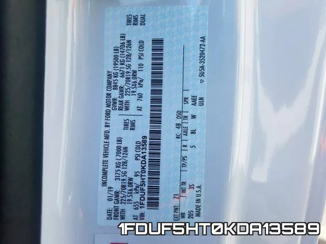 1FDUF5HT0KDA13589 фото 2