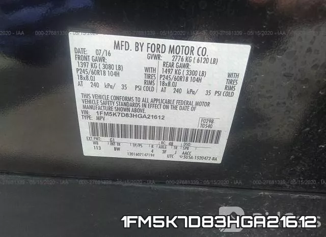 1FM5K7D83HGA21612 фото 10