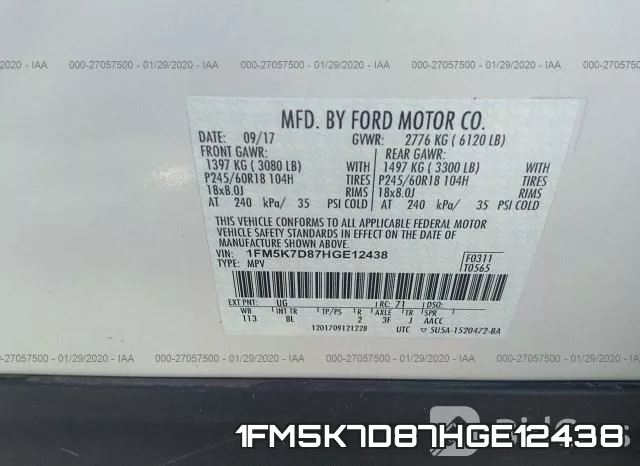 1FM5K7D87HGE12438 фото 10