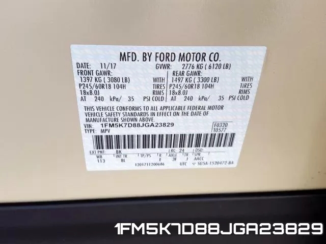 1FM5K7D88JGA23829 фото 2