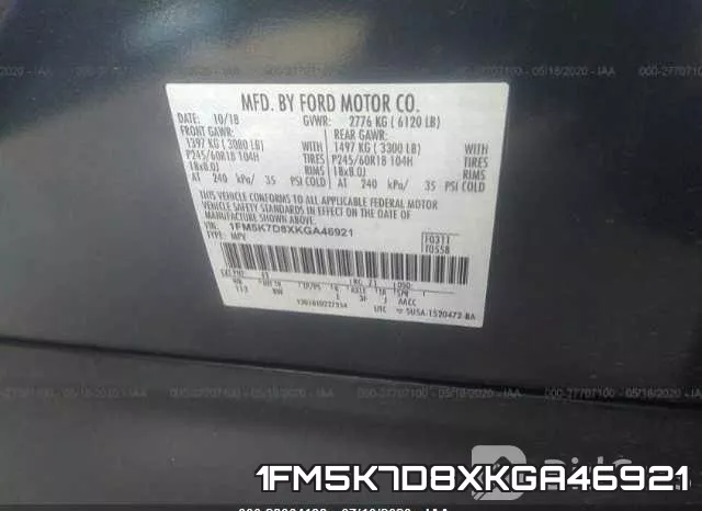 1FM5K7D8XKGA46921 фото 10