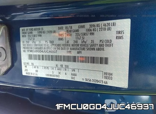 1FMCU0GD4JUC46937 фото 10