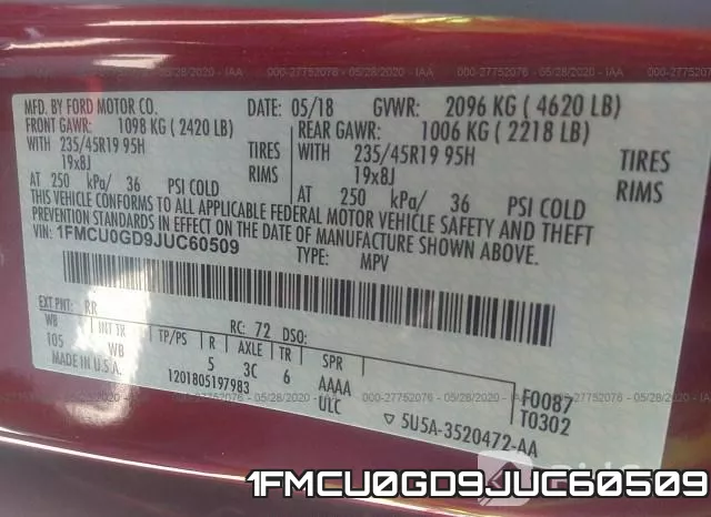 1FMCU0GD9JUC60509 фото 10