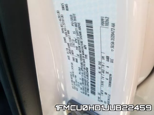 1FMCU0HD1JUB22459 фото 2