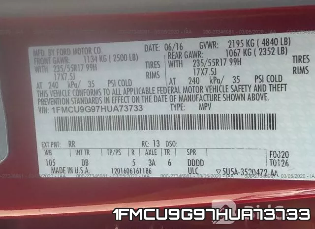 1FMCU9G97HUA73733 фото 10