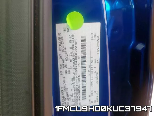 1FMCU9HD0KUC37947 фото 2