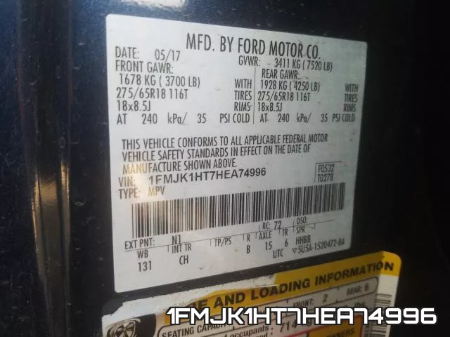 1FMJK1HT7HEA74996 фото 2