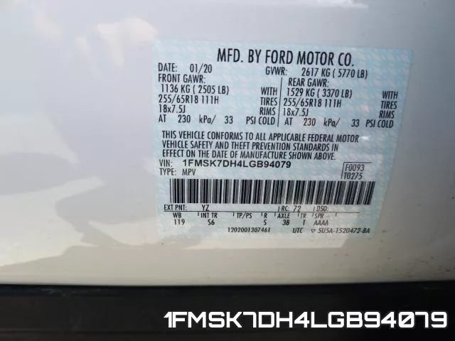 1FMSK7DH4LGB94079 фото 2