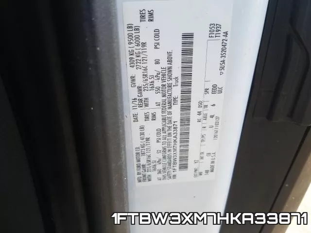 1FTBW3XM7HKA33871 фото 2