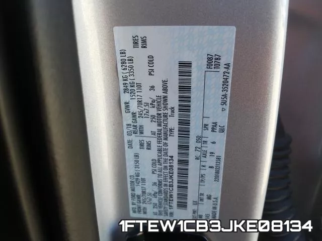 1FTEW1CB3JKE08134 фото 2
