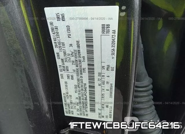 1FTEW1CB6JFC64216 фото 10
