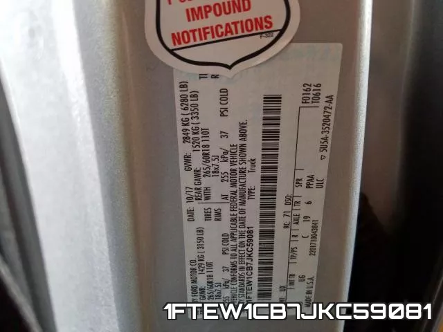 1FTEW1CB7JKC59081 фото 2