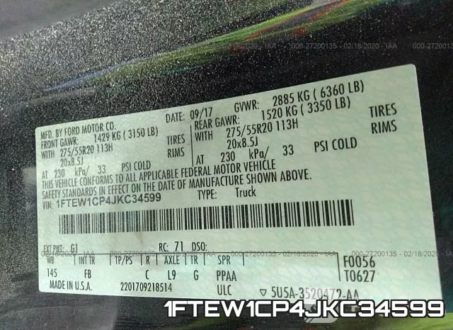 1FTEW1CP4JKC34599 фото 10