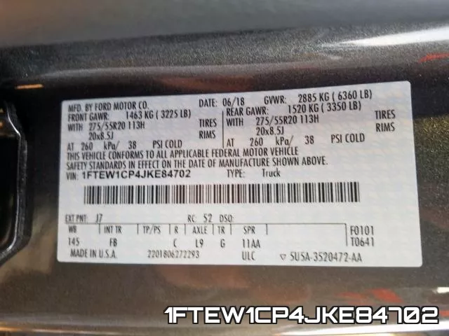 1FTEW1CP4JKE84702 фото 2