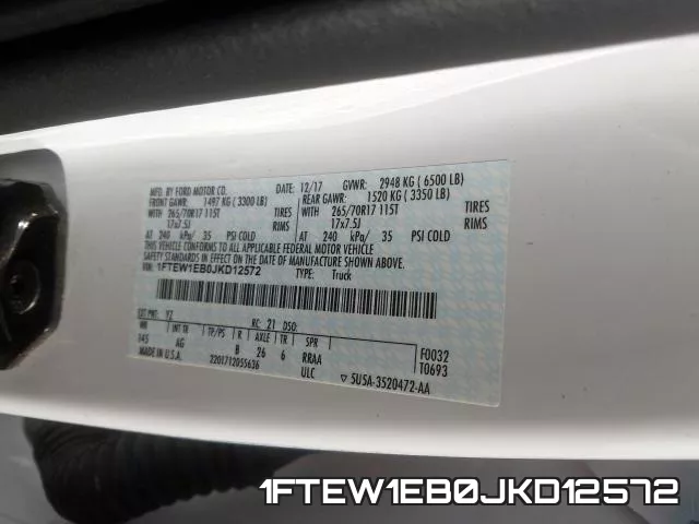 1FTEW1EB0JKD12572 фото 2