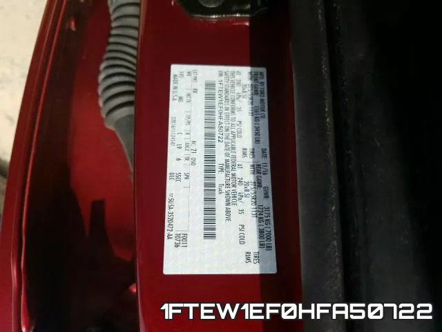 1FTEW1EF0HFA50722 фото 2