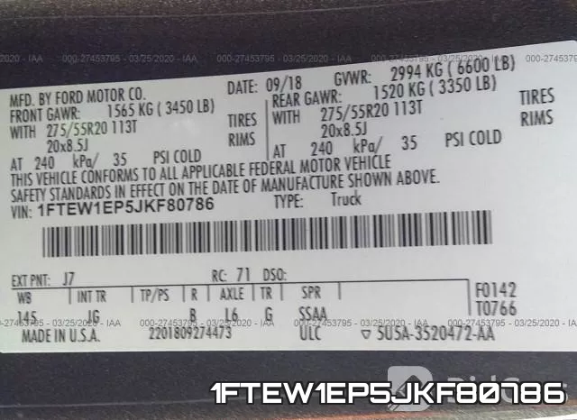 1FTEW1EP5JKF80786 фото 10