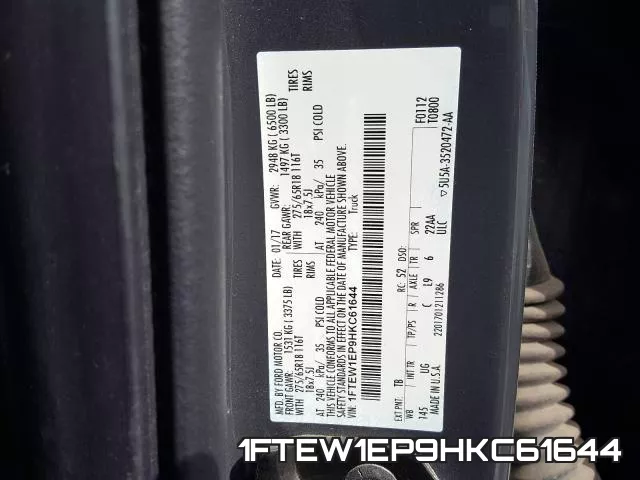 1FTEW1EP9HKC61644 фото 2