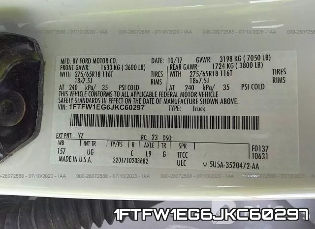 1FTFW1EG6JKC60297 фото 10