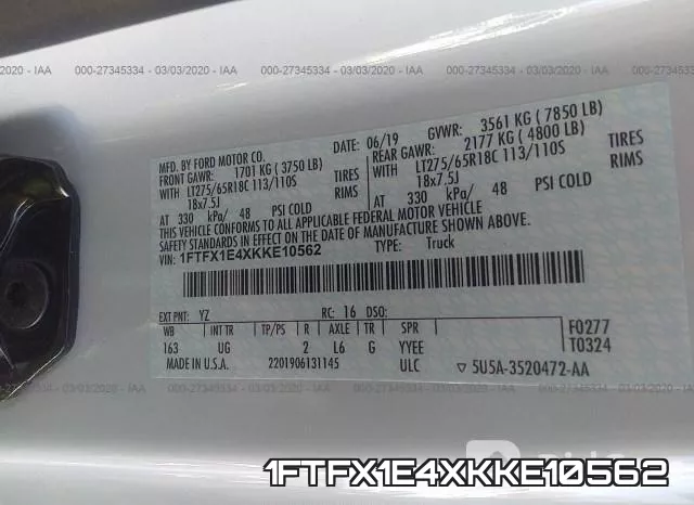 1FTFX1E4XKKE10562 фото 10