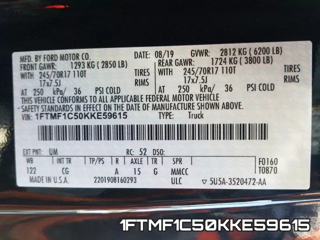 1FTMF1C50KKE59615 фото 2