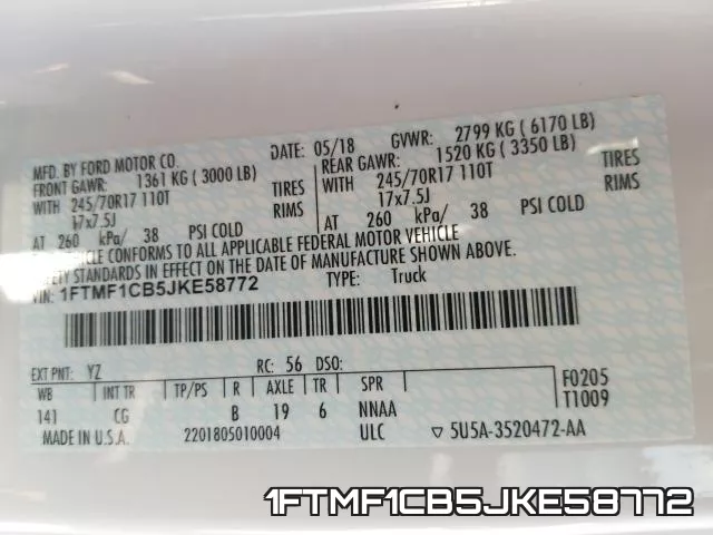 1FTMF1CB5JKE58772 фото 2
