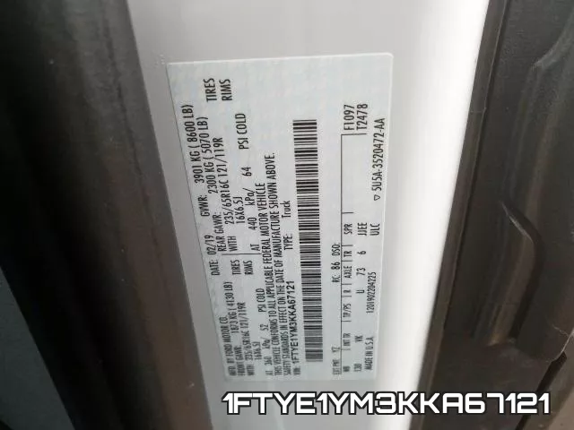 1FTYE1YM3KKA67121 фото 2
