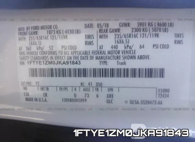 1FTYE1ZM0JKA91843 фото 10