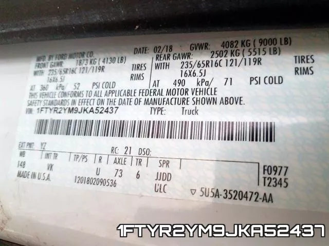 1FTYR2YM9JKA52437 фото 2