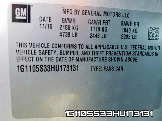 1G1105S33HU173131 фото 2