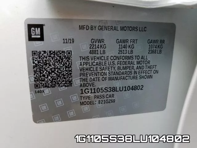 1G1105S38LU104802 фото 2