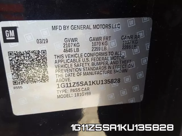 1G11Z5SA1KU135828 фото 2