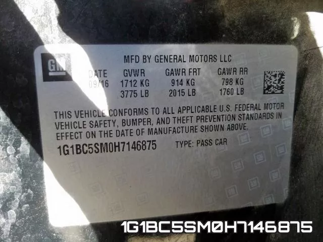 1G1BC5SM0H7146875 фото 2