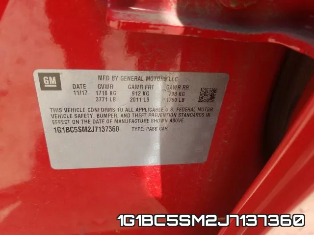 1G1BC5SM2J7137360 фото 2