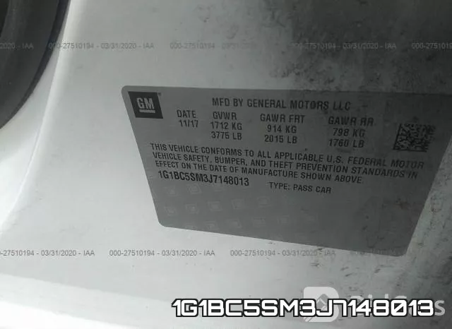 1G1BC5SM3J7148013 фото 10