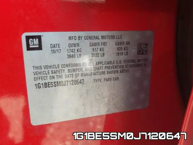 1G1BE5SM0J7120647 фото 2