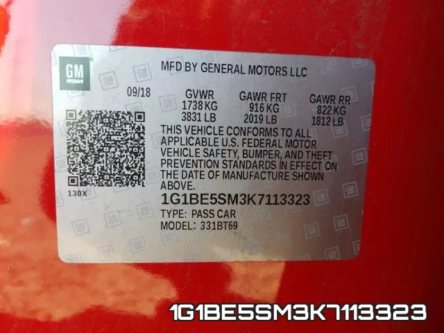 1G1BE5SM3K7113323 фото 2