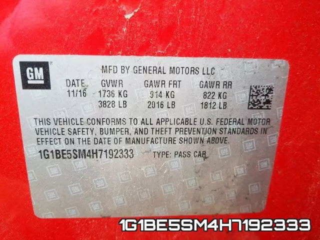 1G1BE5SM4H7192333 фото 2