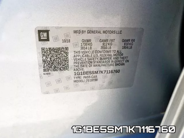 1G1BE5SM7K7116760 фото 2