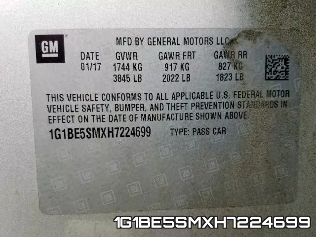 1G1BE5SMXH7224699 фото 2