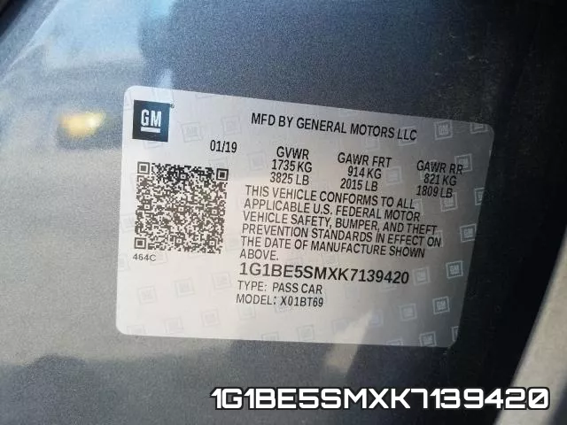 1G1BE5SMXK7139420 фото 2
