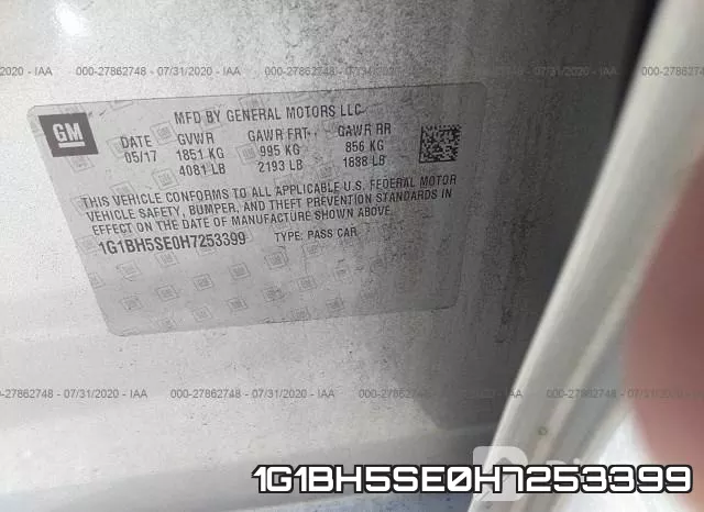 1G1BH5SE0H7253399 фото 10