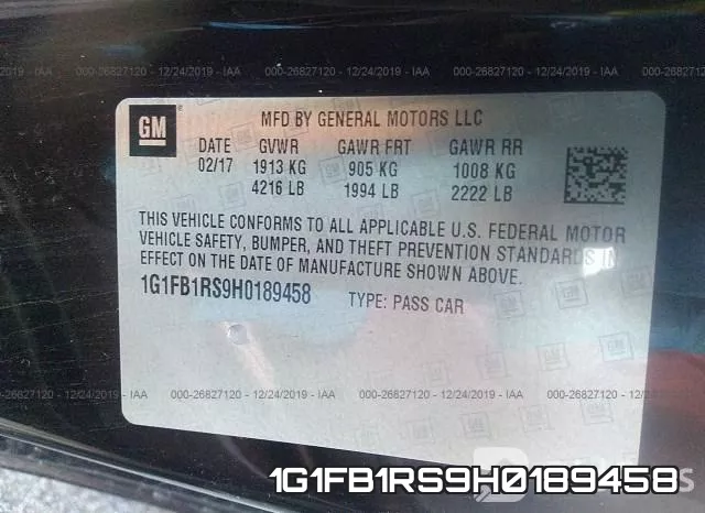 1G1FB1RS9H0189458 фото 10