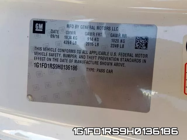 1G1FD1RS9H0136186 фото 2